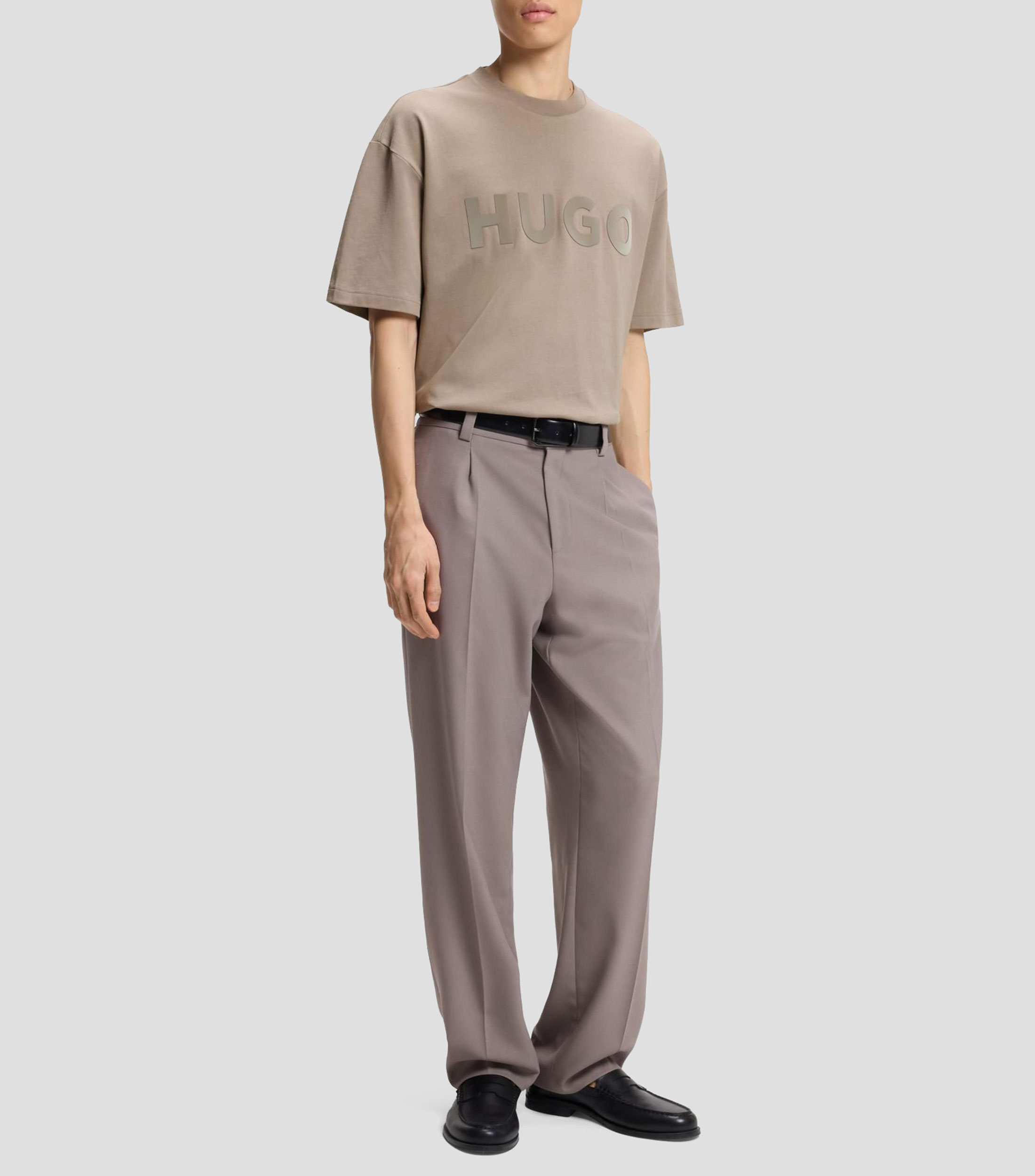 Playera de punto de algodón con logo reflectante Hombre